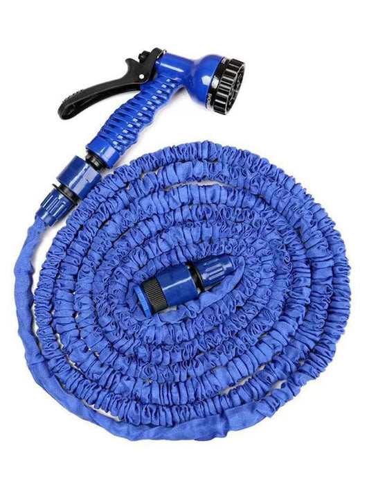 Blue 7 - in - 1 Expandable Garden Hose (with American Adapter) - Car Washing and Gardening Watering Essential